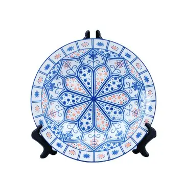 Wholesale Moroccan Ceramics Cheap Breakable Cloured Crockery for Restaurant Eating Plates Set Dishes for Restaurant