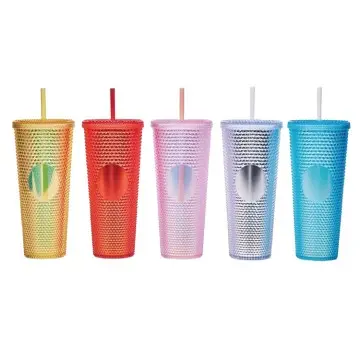 Custom Double Wall Plastic Tumblers with Lids and Straws – Reusable Colorful Durian Cup Wholesale Drinkware for Parties, Events Promotions