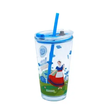 Custom Cartoon Printed Glass Milk Cup with Leak-Proof Lid  Wholesale Glass Cups for Breakfast & Coffee OEM Glass Drinkware Supplier