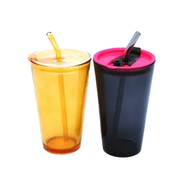 China Custom Large Capacity Glass Coffee Cup with Lid and Straw  Birthday Gift for Friends Wholesale Glass Drinkware