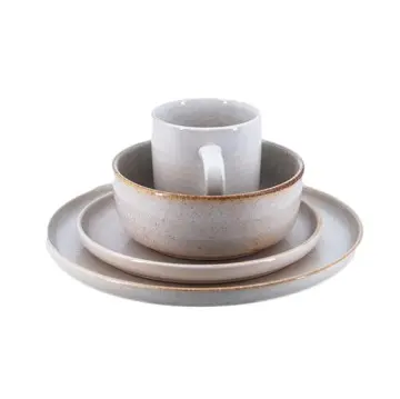 Wholesale Retro Ceramic Bowl Dinner Set Customized Stoneware Dinnerware Set Plates Sets