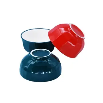 Wholesale Microwave Small 4.7 Inch Glossy Blue Color Glaze Ceramic Ramen Soup Bowl Set