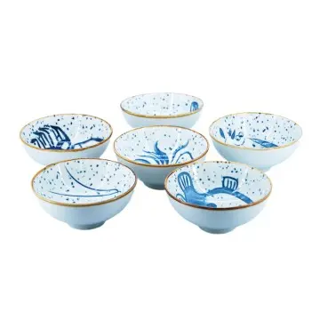 Sea Creatures Pattern Custom Ceramic Bowls | 4.75 Inch Porcelain Dinnerware Sets for Kitchen & Wholesale