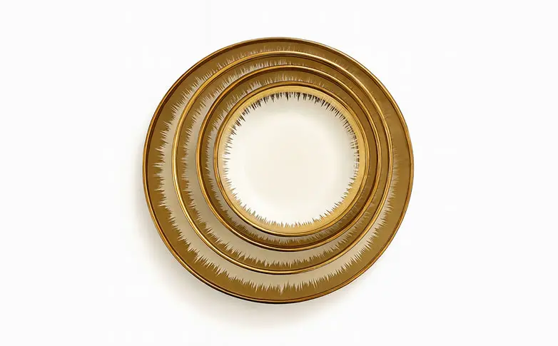 White Gold Edge Plates Set