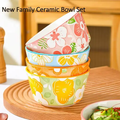 2025 New Family Ceramic Bowl Set | Exquisite Japanese Style Ceramic Tableware
